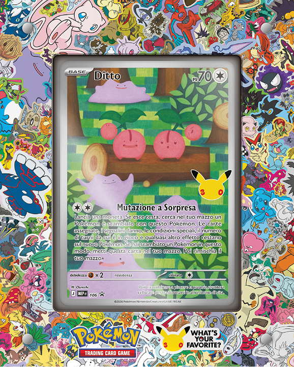 Pokémon TCG - 30° Anniversario - Collezione Premium Ditto con 1 carta promo, 1 espositore e 8 bustine (ITA)