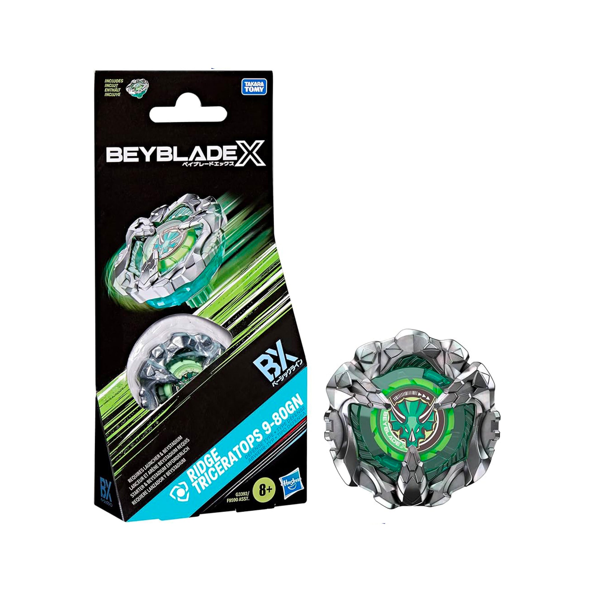 Beyblade X - Ridge Triceratops 9-80GN - Trottola da battaglia