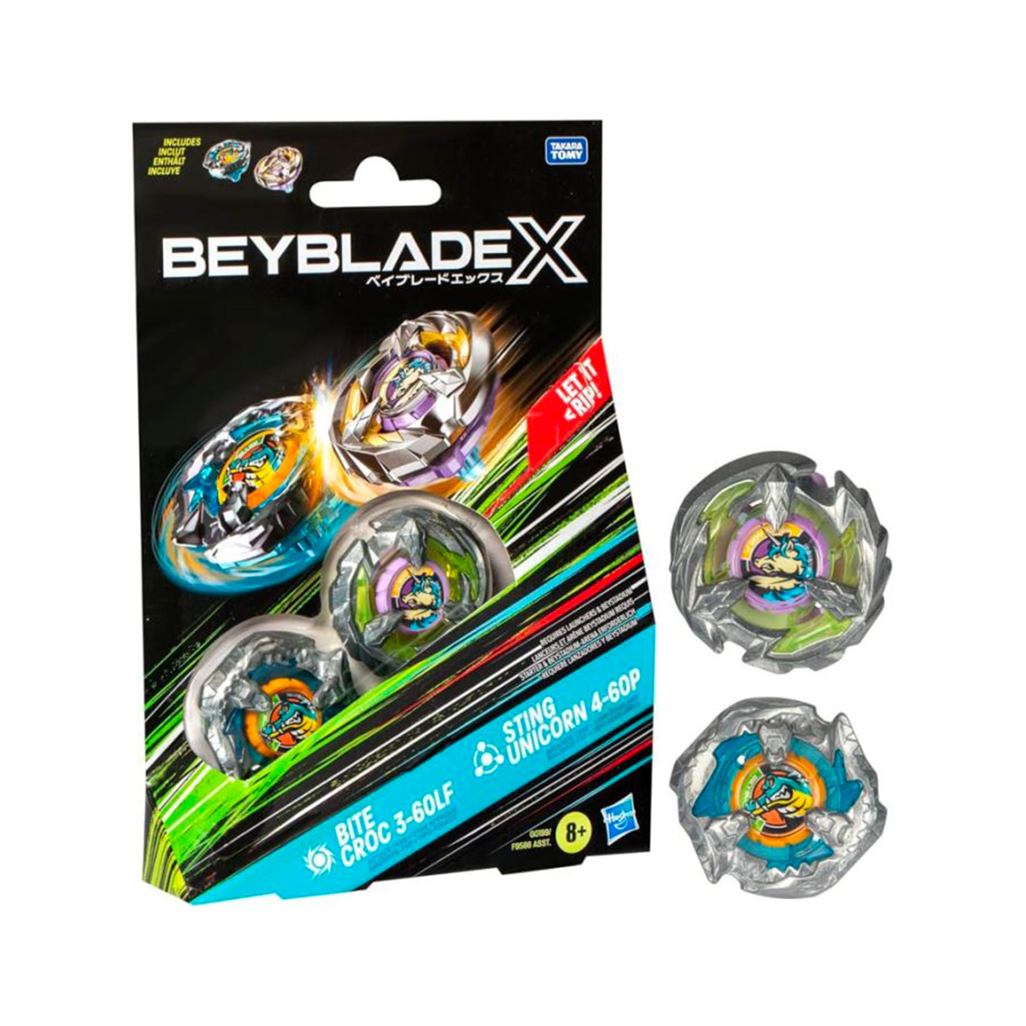 Beyblade X - Top Dual Pack Set - Bite Croc 3-60LF and Sting Unicorn 4-60P