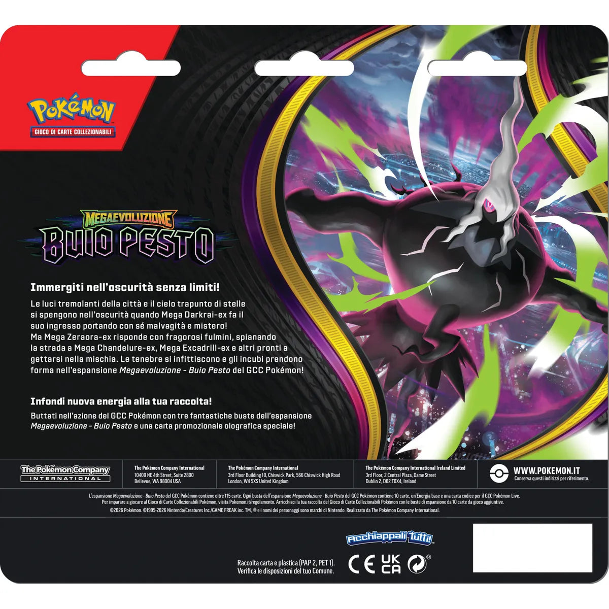 Pokémon TCG - Megaevoluzione Buio Pesto - Blister 3 buste e 1 carta promozionale (ITA)